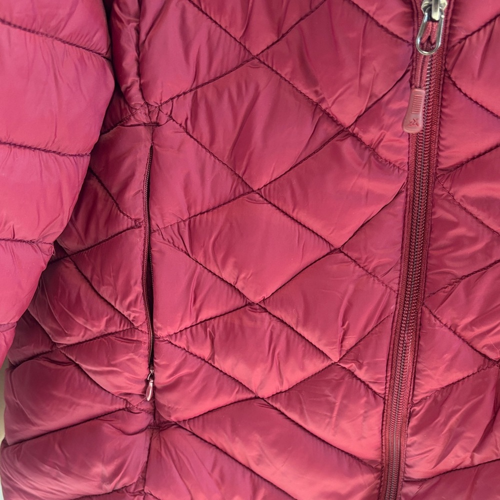 Zero Exposure Women's Lightweight Quilted Puffer Burgundy Jacket Medium New - Picture 3 of 4
